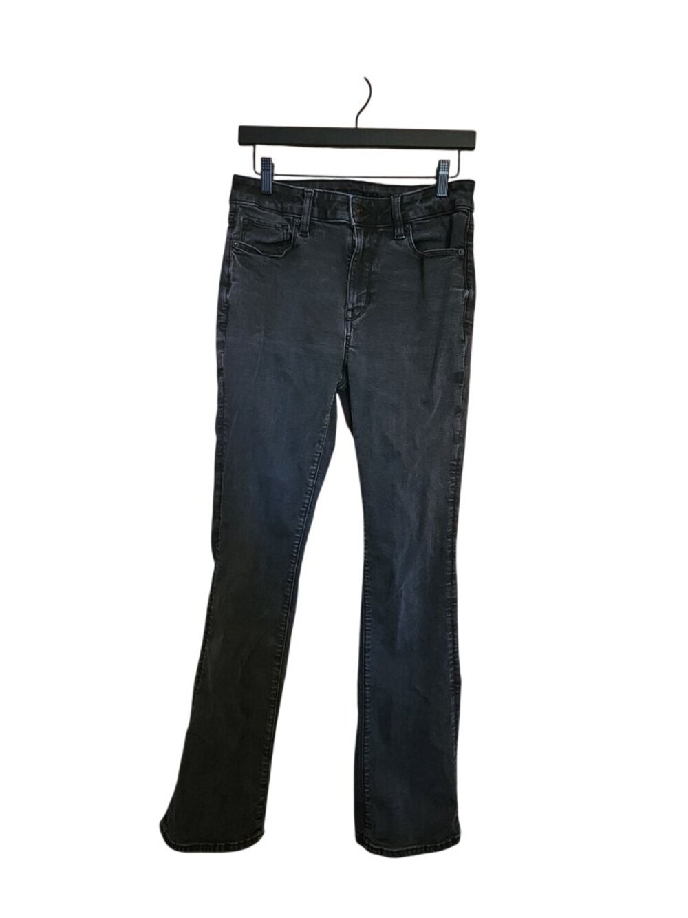 American Eagle Next Level Stretch High Rise Skinny Kick Black Denim Jeans Womens